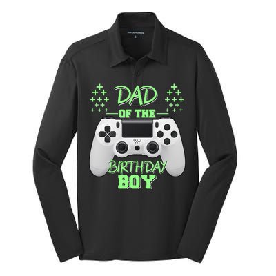 Dad Of The Birthday Boy Silk Touch Performance Long Sleeve Polo