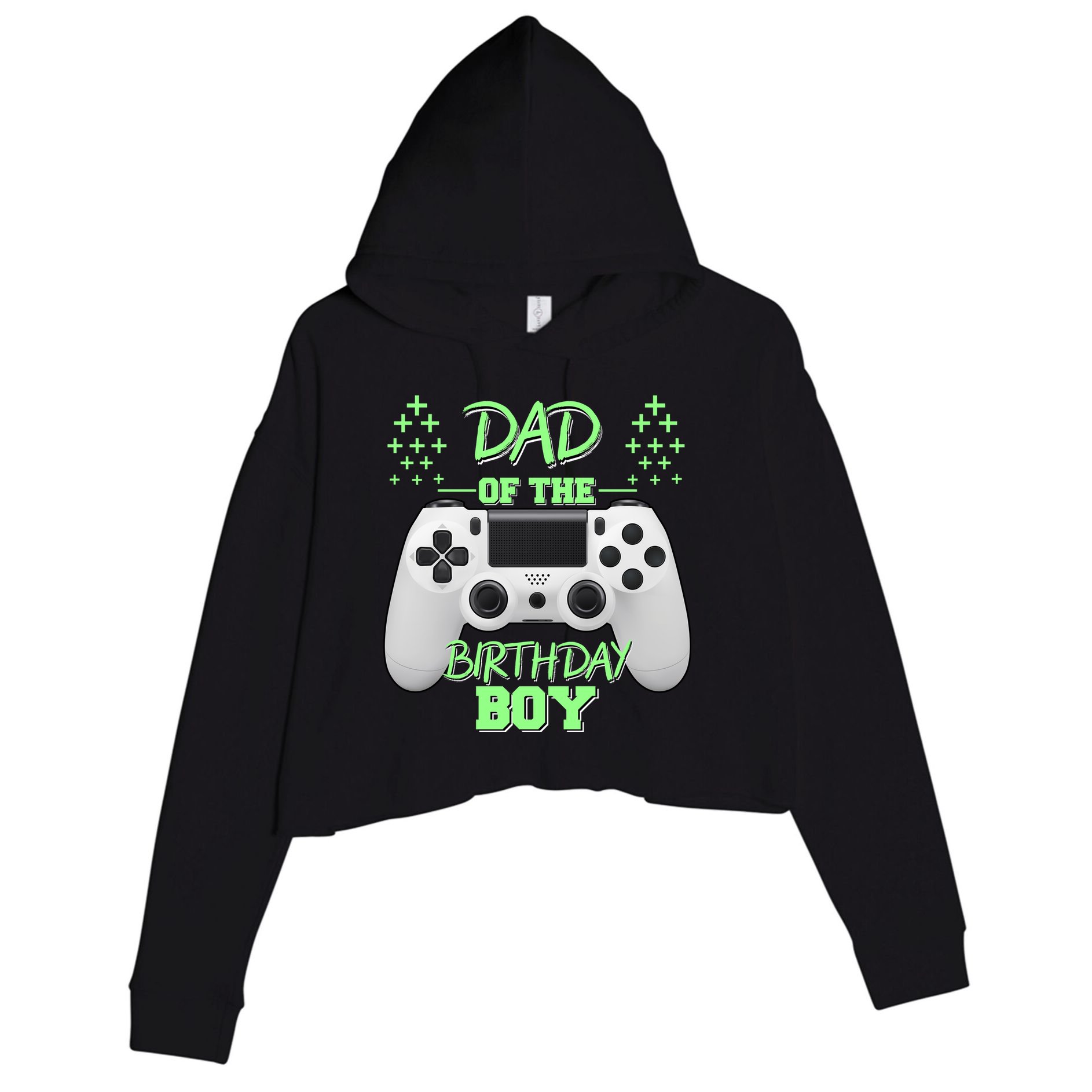 Dad Of The Birthday Boy Crop Fleece Hoodie