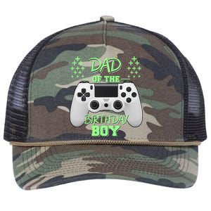 Dad Of The Birthday Boy Retro Rope Trucker Hat Cap