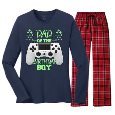 Dad Of The Birthday Boy Women's Long Sleeve Flannel Pajama Set 