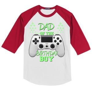 Dad Of The Birthday Boy Kids Colorblock Raglan Jersey