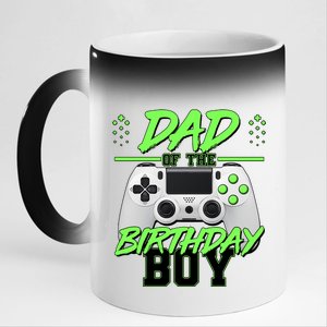 Dad Of The Birthday Boy Video Gamer 11oz Black Color Changing Mug