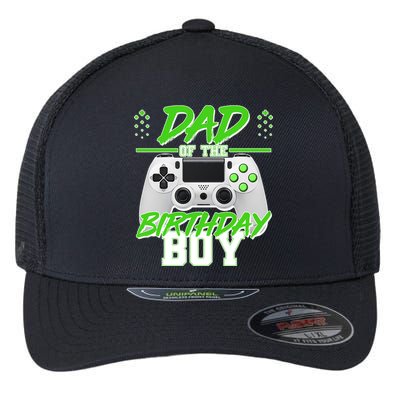 Dad Of The Birthday Boy Video Gamer Flexfit Unipanel Trucker Cap