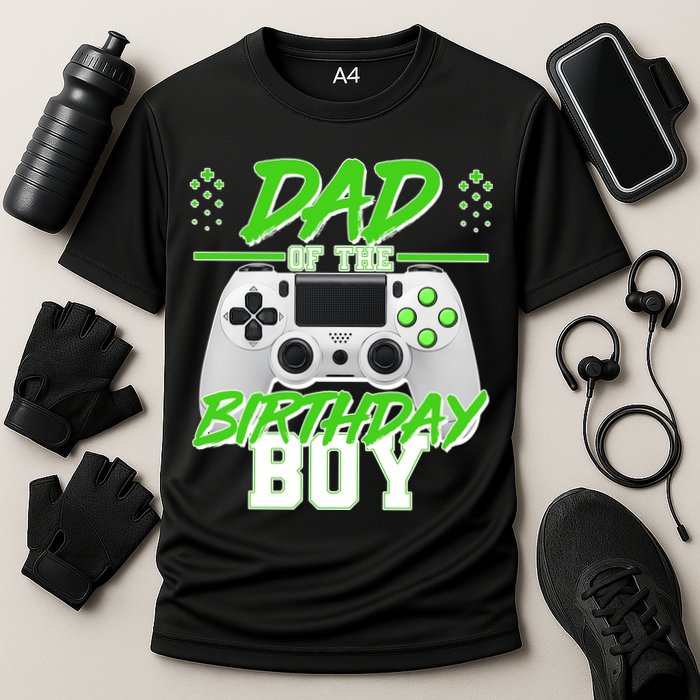 Dad Of The Birthday Boy Video Gamer Cooling Performance Crew T-Shirt