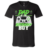 Dad Of The Birthday Boy Video Gamer V-Neck T-Shirt