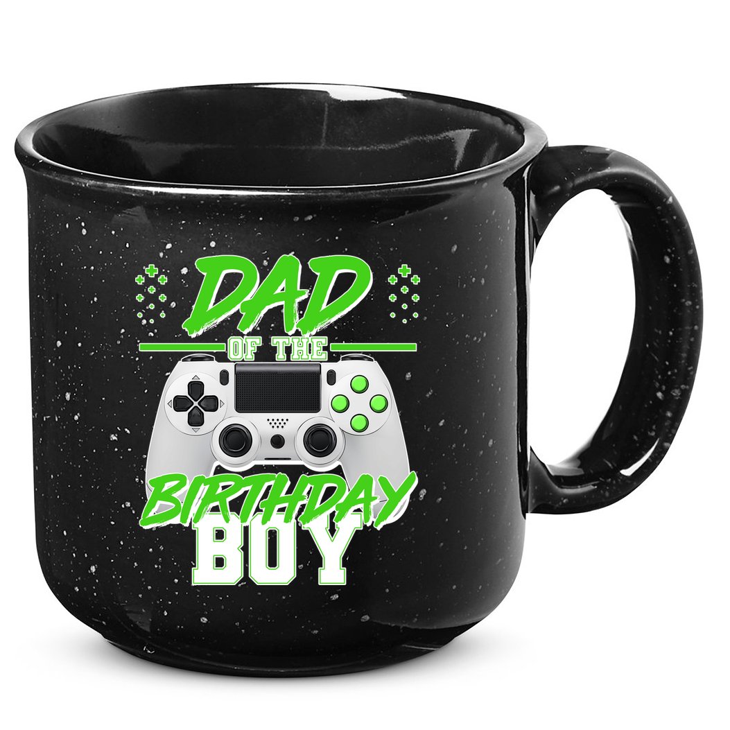 Dad Of The Birthday Boy Video Gamer 15oz Campfire Ceramic Mug