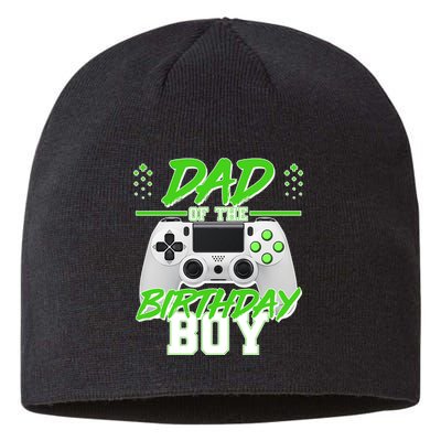 Dad Of The Birthday Boy Video Gamer Sustainable Beanie