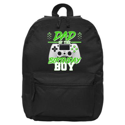 Dad Of The Birthday Boy Video Gamer 16 in Basic Backpack