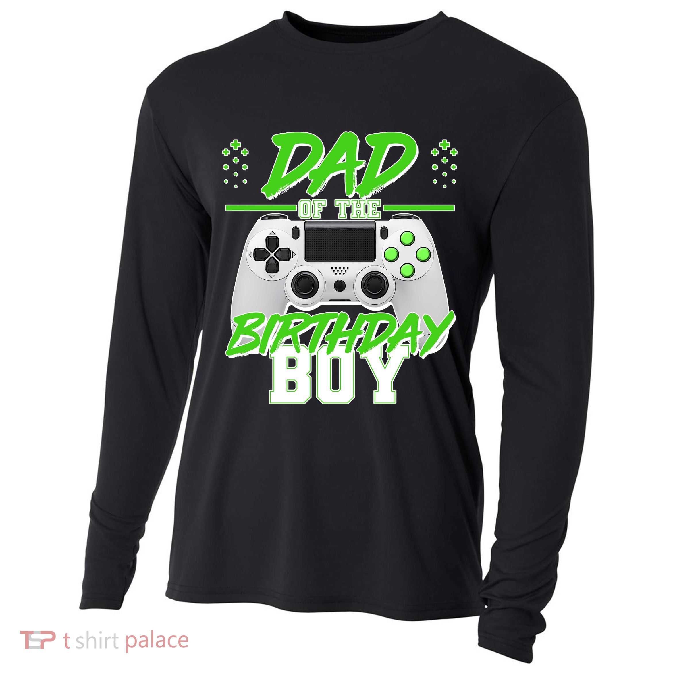 Dad Of The Birthday Boy Video Gamer Cooling Performance Long Sleeve Crew