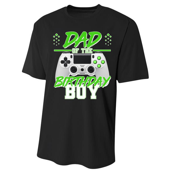 Dad Of The Birthday Boy Video Gamer Performance Sprint T-Shirt