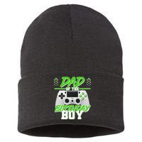 Dad Of The Birthday Boy Video Gamer Sustainable Knit Beanie