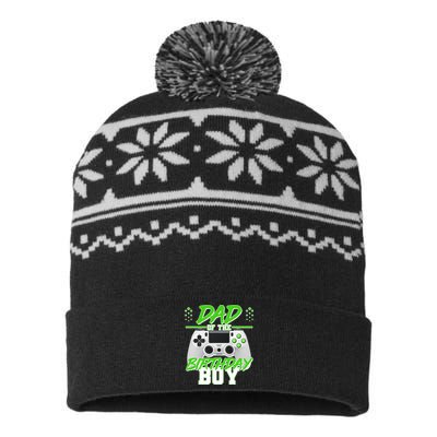 Dad Of The Birthday Boy Video Gamer USA-Made Snowflake Beanie