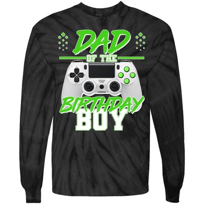 Dad Of The Birthday Boy Video Gamer Tie-Dye Long Sleeve Shirt