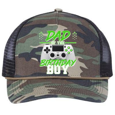 Dad Of The Birthday Boy Video Gamer Retro Rope Trucker Hat Cap