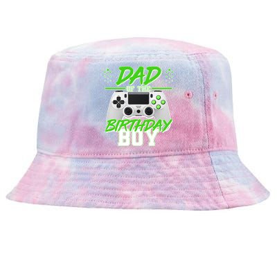 Dad Of The Birthday Boy Video Gamer Tie-Dyed Bucket Hat