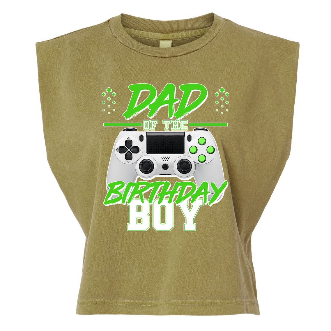Dad Of The Birthday Boy Video Gamer Garment-Dyed Women's Muscle Tee