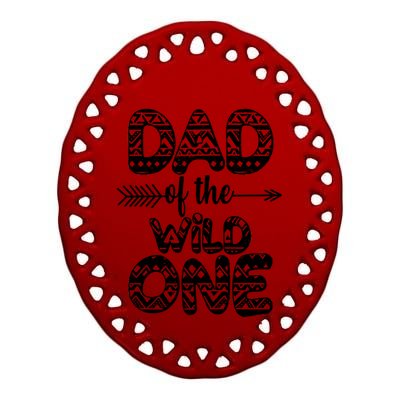 Dad Of The Wild One Ceramic Oval Ornament