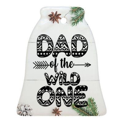 Dad Of The Wild One Ceramic Bell Ornament