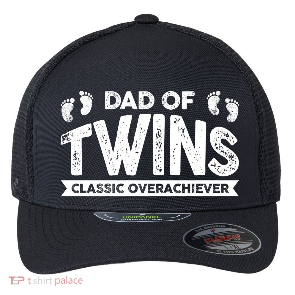 Dad Of Twins Classic Overachiever Flexfit Unipanel Trucker Cap