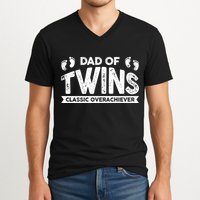 Dad Of Twins Classic Overachiever V-Neck T-Shirt
