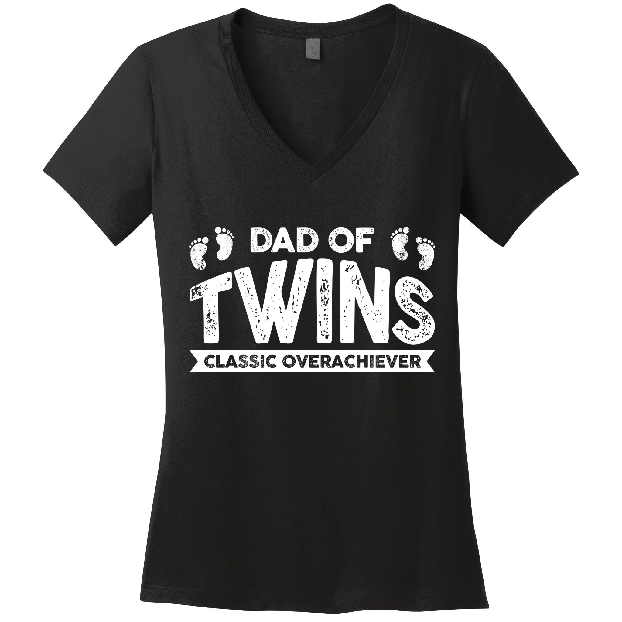 Dad Of Twins Classic Overachiever Women's V-Neck T-Shirt