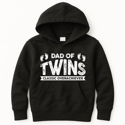 Dad Of Twins Classic Overachiever Kids Hoodie