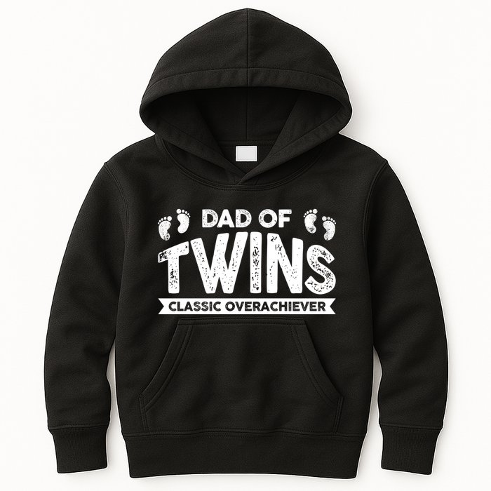 Dad Of Twins Classic Overachiever Kids Hoodie