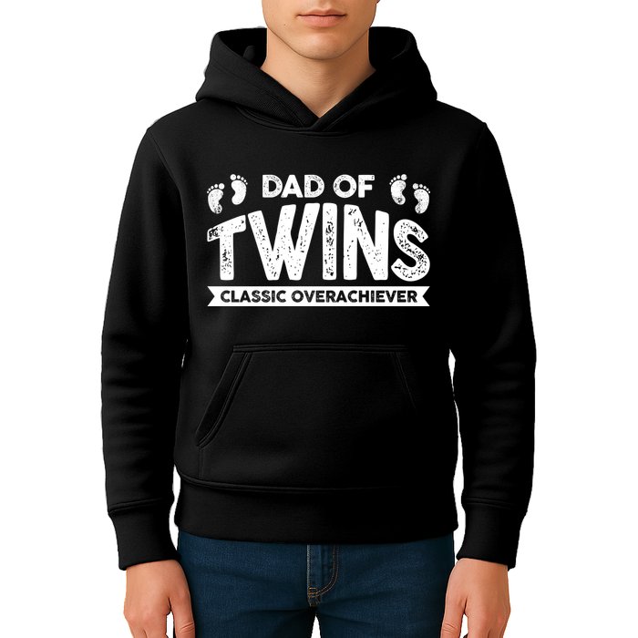 Dad Of Twins Classic Overachiever Kids Hoodie