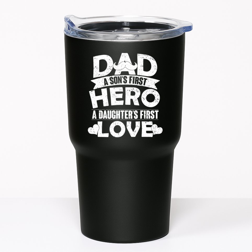 Dad Sons First Hero Daughter Fist Love Tumbler