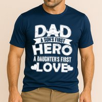 Dad Sons First Hero Daughter Fist Love Cooling Performance Crew T-Shirt
