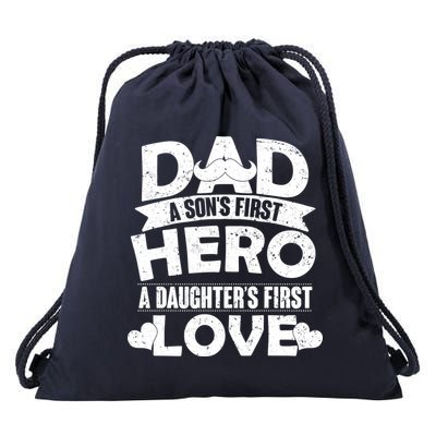 Dad Sons First Hero Daughter Fist Love Drawstring Bag