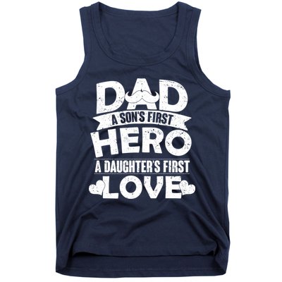 Dad Sons First Hero Daughter Fist Love Tank Top
