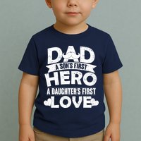 Dad Sons First Hero Daughter Fist Love Toddler T-Shirt