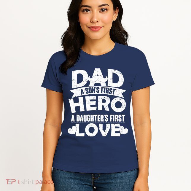 Dad Sons First Hero Daughter Fist Love Womens T-Shirt