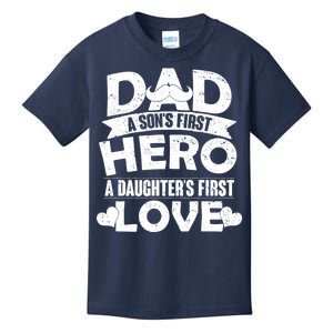 Dad Sons First Hero Daughter Fist Love Kids T-Shirt