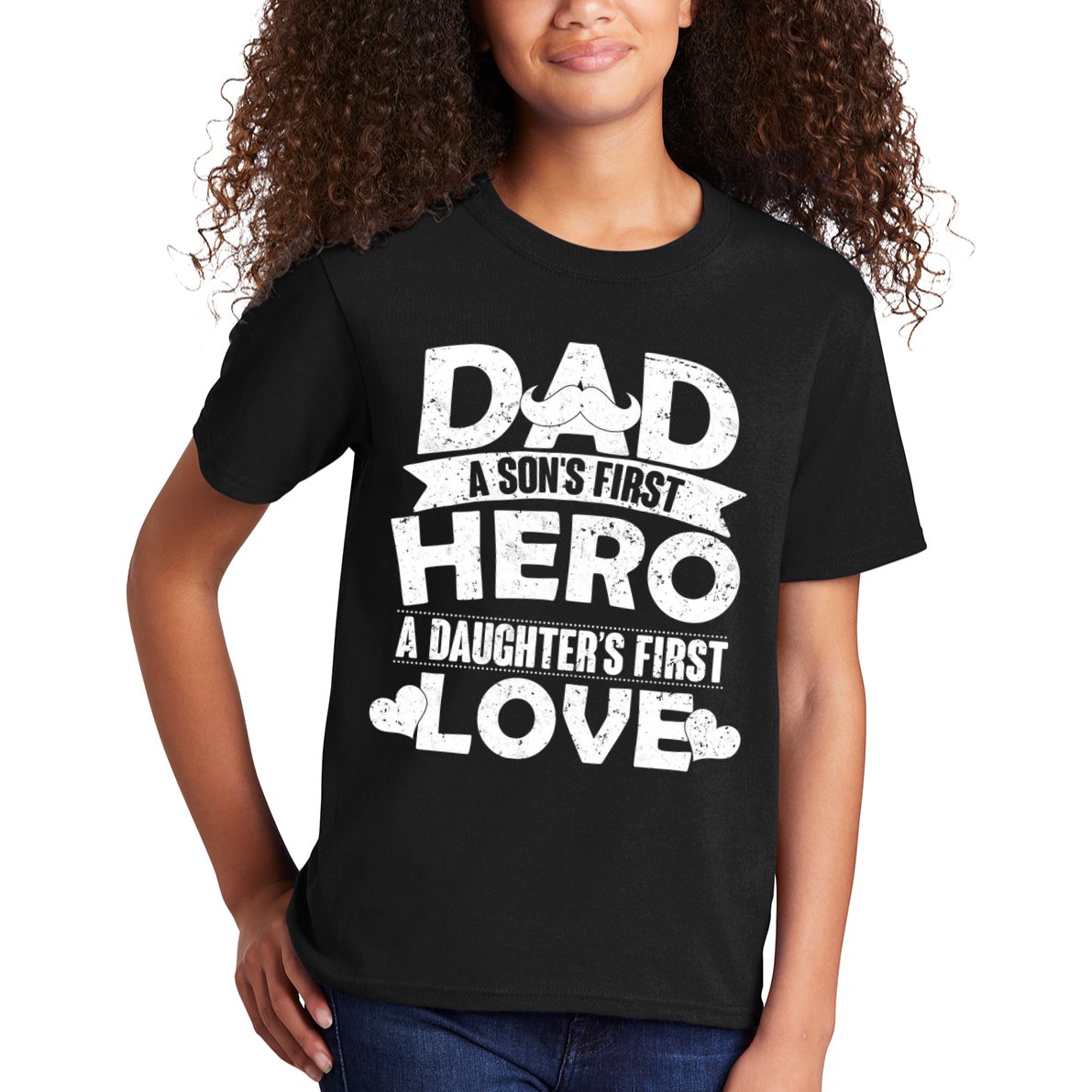 Dad Sons First Hero Daughter Fist Love Kids T-Shirt