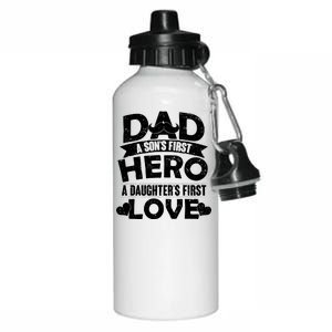 Dad Sons First Hero Daughter Fist Love Aluminum Water Bottle 