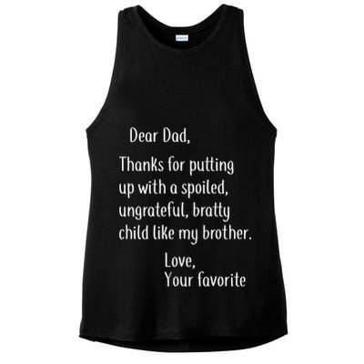 Dad Thanks For Putting Up With My Brother Ladies PosiCharge Tri-Blend Wicking Tank