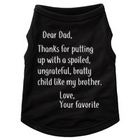 Dad Thanks For Putting Up With My Brother Doggie Tank