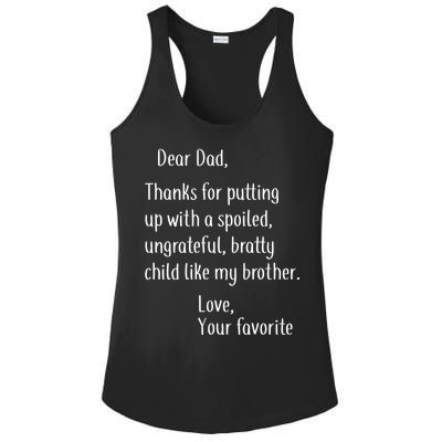 Dad Thanks For Putting Up With My Brother Ladies PosiCharge Competitor Racerback Tank