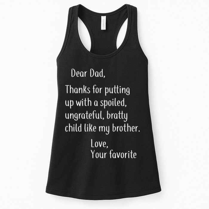 Dad Thanks For Putting Up With My Brother Womens Tank Top