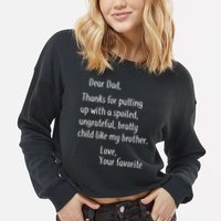 Dad Thanks For Putting Up With My Brother Cropped Pullover Crew