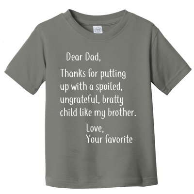 Dad Thanks For Putting Up With My Brother Toddler T-Shirt