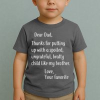 Dad Thanks For Putting Up With My Brother Toddler T-Shirt