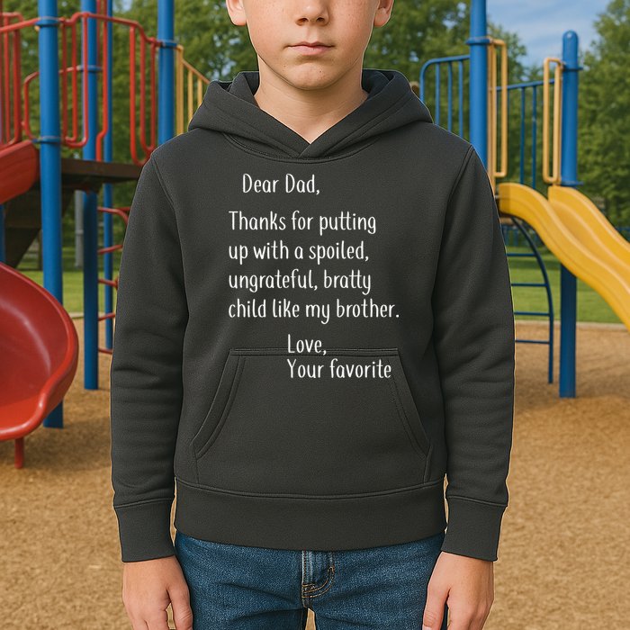 Dad Thanks For Putting Up With My Brother Kids Hoodie