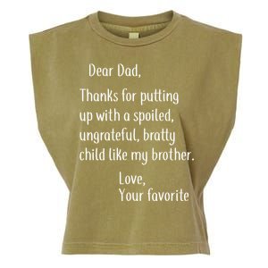 Dad Thanks For Putting Up With My Brother Garment-Dyed Women's Muscle Tee