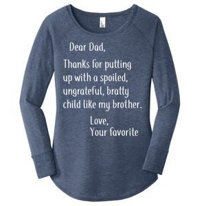 Dad Thanks For Putting Up With My Brother Women's Perfect Tri Tunic Long Sleeve Shirt