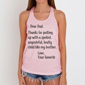 Dad Thanks For Putting Up With My Brother Women's Knotted Racerback Tank