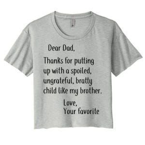 Dad Thanks For Putting Up With My Brother Women's Crop Top Tee