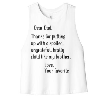 Dad Thanks For Putting Up With My Brother Women's Racerback Cropped Tank